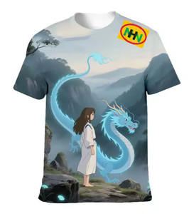 Camiseta de Hombre Casual Elegante de Manga Corta, 100% Algodón, Talla Grande, Transpirable, con Estampado por Sublimación Personalizado - Product Image 1