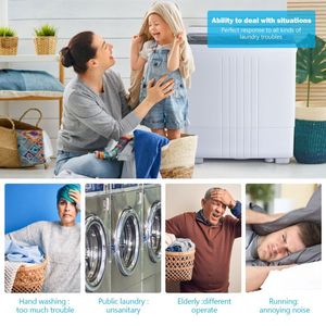 Lavatrice Portatile a Doppia Vasca con Timer e Pompa di Scarico per Appartamenti - Product Image 3