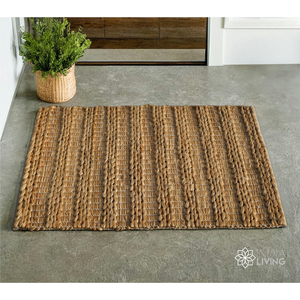 Tapis d'intérieur en fibres naturelles de jute et coton, tissé à la main, finition plate, prêt à expédier |   Fournisseur OEM ODM à faible MOQ - Product Image 3