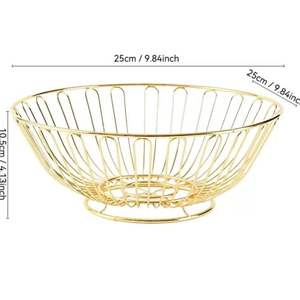 Corbeille à fruits en métal robuste pour comptoir de cuisine, support à fruits en fil métallique pour table à manger, rangement domestique - Product Image 1