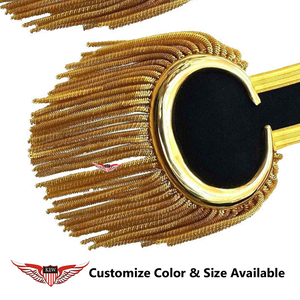 Epaulettes de Hombro Personalizables KEW de Metal Dorado con Flecos, Diseño Vintage de Lujo, Acabado Bordado Ecológico y Duradero - Product Image 3