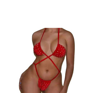 Rhinestone <b>Bikini</b> Set Creative Pattern Women Swimwear Unique Two Piece Bathing Suit For Artistic Look - Product Image 5