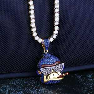 Colgante de Plata de Ley 925 con Moissanita, Nuevo Estilo Hip Hop, Corte Brillante Redondo, Claridad VVS - Product Image 3