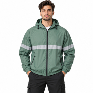 High Quality <b>Men</b> Reflective Windbreaker Jacket Hooded Running Sports <b>Coat</b> Waterproof Outdoor Jacket Custom <b>Mens</b> Wind wear Jacket - Product Image 1