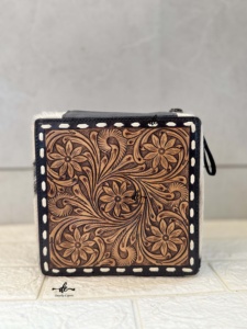 New Design Hand <b>Tooled</b> Leather Stylish <b>Big</b> Size Jewelry Storage Boxes Organizer Handmade Makeup <b>Box</b> Square Cowhide Organizer <b>Box</b> - Product Image 4