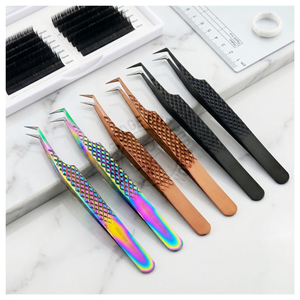 Professional <b>Micro</b> Tip Fiber Tip Stainless Steel Lash Tweezer Beauty Tweezers Set Lash Isolation Tool Eyelash <b>Extension</b> Tweezer - Product Image 1