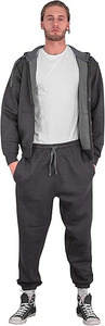 Conjunto Deportivo Premium para Hombre en Gris Carbón, Sudadera con Capucha y Cierre de Cremallera, y Pantalones Deportivos Ajustados para Gimnasio - Product Image 2