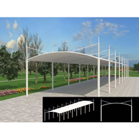 Tente de tennis résistante aux UV, structure dynamique tendue, toit sportif en PVDF, toit tendu pour terrain de football scolaire, terrain de basketball