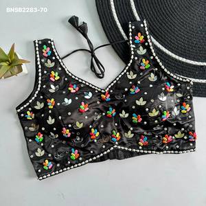 Collection de Blouses Sans Manches en Soie Lourde Ornées de Perles Miroir, Pierres Colorées et Travail de Perles – Mode Femme Exportateur - Product Image 3