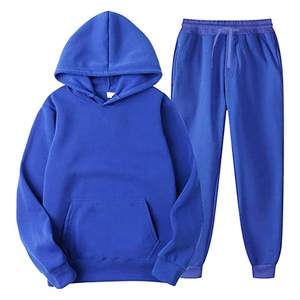 Unisex Premium Hooded Tracksuit Set Full Length Cotton Sweatshirt and <b>Jogger</b> Pants with Side Pockets Casual Autumn Wear - Product Image 4