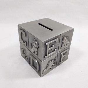 Caja de Dinero Resistente de Hierro Sólido con Diseños Alfabéticos, Caja de Monedas Cuadrada de Estilo Retro para Niños, Dólar Americano - Product Image 6