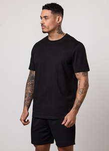 T-shirt noir uni ajusté en coton pour homme – Vente en gros 100 % coton - Product Image 6