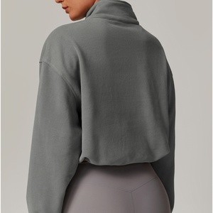 Sudadera con Cierre y Cuello Alto con Logotipo Personalizado, Sudadera Informal Holgada para Mujer, Ropa Deportiva para Yoga y Gimnasio, Perfecta para Correr y Hacer Ejercicio - Product Image 5