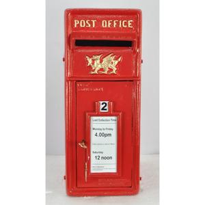 Compre en línea una caja de correo roja para el hogar, personalizable, estilo antiguo, de gran capacidad, resistente a la intemperie, hecha a mano con texto personalizado. - Product Image 2