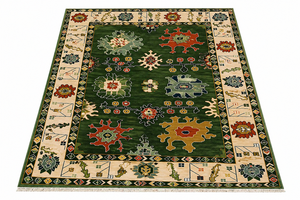 Dark Green Handmade Wool Rug, Oushak Style Area Rug, Floral Vintage Carpet, Living Room Bedroom Rug, Boho Oriental Rug, Custom S - Product Image 2