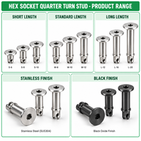 Vis à tête hexagonale à quart de tour pour panneau d'accès rapide, fixation personnalisée OEM, vis à quart de tour 1/4