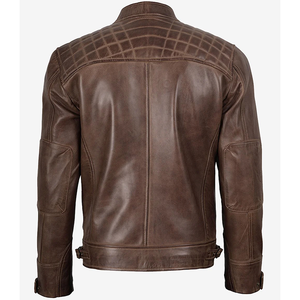 2026 OEM Hot Selling Cogan Brown Cowhide Leather Jacket For Men's Genuine 100%High Quality Low MOQ Winter Fashion <b>Heated</b> Jackets - Product Image 2