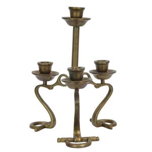 Décoration de mariage : Nouveau Candelabre Antique en Laiton, Style Mors de Cheval, Support de Bougie Métallique pour Centre de Table - Product Image 2