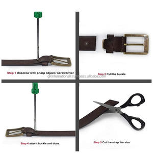 Ceinture en cuir marron foncé vintage avec boucle en métal réglable élégante disponible dans toutes les tailles commande en gros acceptée - Product Image 6