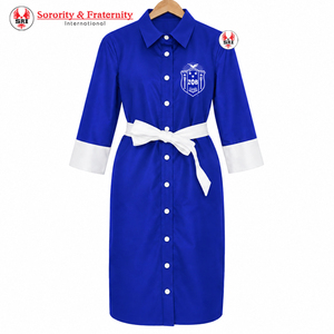 Vestido Casual Maxi de Verano para Mujer, Diseño Personalizado de la Hermandad Zeta Phi Beta, 100% Algodón, Antiarrugas y Transpirable - Product Image 1