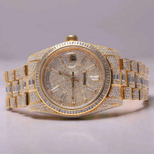 Montre de luxe Hip Hop sertie de diamants Moissanite VVS en argent sterling 925 par Trisha Jewels - Product Image 1