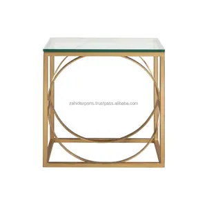Ensemble table basse de luxe en métal doré pour espaces de vie modernes table à manger avec surface en bois table en métal Zahid Exports - Product Image 4
