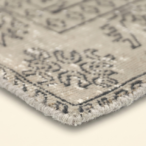 Tapis en laine épaisse gris argenté ivoire, géométrique, fait main, écologique, antidérapant, à poils moyens, moderne, pour salon et chambre à coucher - Product Image 5