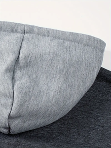 Sweat à capuche zippé gris et anthracite à blocs de couleurs |   Fabricant de sweat-shirts en polaire pour hommes sur mesure |   Vêtements en gros B2B Bangladesh - Product Image 5