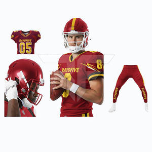 Conjunto de Uniforme de Fútbol Americano Unisex para Adultos, Manga Corta, Transpirable, Tallas Grandes, Personalizable, 100% Poliéster - Product Image 4