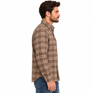 Camisas de Franela a Cuadros para Hombre, 100% Algodón, Manga Larga, Formales, Casuales, de Invierno, con Estampado Intenso, Antiarrugas, Venta al Por Mayor - Product Image 5