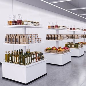OneTech Durable Commercial 3Tier <b>SQUARE</b> ISLAND DISPLAY STAND Powder Coated Iron <b>Frame</b> Multi Tier Storage Retail Promotion Sales - Product Image 1