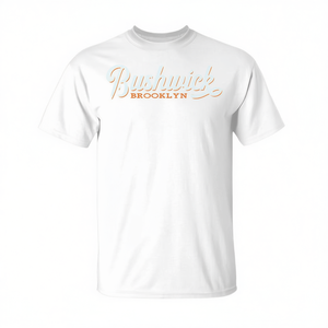 T-shirt Bushwick Brooklyn stile retrò bianca unisex girocollo a maniche corte promozionale - Product Image 3