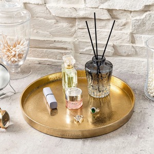 ถาดเก็บของโลหะทรงกลมแบบมินิมอลพร้อมพื้นผิวขัดเงา ชั้นเดียวสำหรับวางบนโต๊ะ ดีไซน์อเนกประสงค์ - Product Image 2