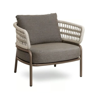 Muebles de Jardín, Sillón Individual, Sofá Impermeable para Exteriores, Banco de Metal, Asiento de Estilo Moderno, Sofás de Mimbre con Estructura de Aluminio para Exteriores - Product Image 3