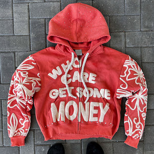 เสื้อฮู้ดดี้ผ้าฝ้ายฟลีซแท้ 100% สำหรับผู้ชาย ดีไซน์ใหม่ ปักโลโก้ พิมพ์ลายนูน 3 มิติ มีจำหน่ายถึงไซส์ 6XL ขายส่ง - Product Image 3