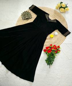 ชุดเดรสกำมะหยี่งานฝีมือสุดหรู ใส่ได้ทุกวัน ราคาส่ง หลายสี ผ้าฝ้าย ดีไซน์ใหม่ล่าสุด แฟชั่น ฟรีไซส์ มีสินค้าพร้อมส่ง - Product Image 3