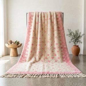 Tapis Beni Ourain marocain en laine berbère noué à la main, tapis géométrique bohème fait main, taille personnalisée, vente en gros - Product Image 1