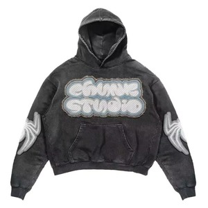 Sweat à capuche unisexe personnalisé 100 % coton épais, coupe oversize, vierge, pour hommes et femmes, streetwear, OEM ODM, vente en gros - Product Image 5