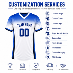 Maillot de football personnalisé sublimé à manches courtes, T-shirt d'équipe de football, vêtements de sport en polyester à séchage rapide, fabricant - Product Image 4