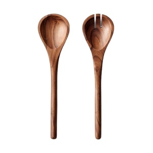 Acacia Wooden <b>Salad</b> Servers Set Of 2 Piece Home And Wedding Tabletop Food Serving Spoon and Fork Sets <b>Salad</b> <b>Tools</b> - Product Image 1