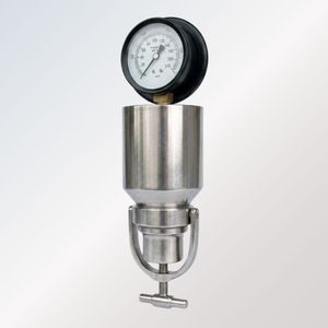 Cuve de mesure rapide de l'humidité en acier inoxydable - Corps de chambre à pression en carbure de calcium avec manomètre intégré - Product Image 2