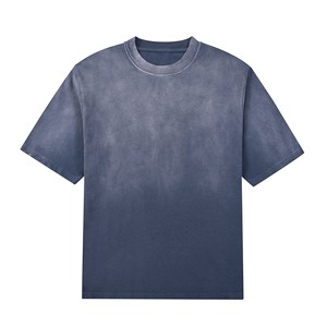 Acid Washed 100% Cotton Regular Fit Streetwear Vintage T-<b>Shirt</b> 260gsm O-neck Solid Short Sleeve Eco-Friendly Breathable - Product Image 4