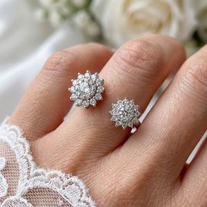 Production rapide de bijoux de haute qualité, bagues en or rose 18 carats avec diamants véritables, serties en grappe, pour un cadeau d'anniversaire de mariage - Product Image 3