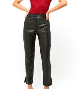 Pantalon d'hiver pour femme en cuir PU de haute qualité, taille mi-haute, coupe droite, couleur unie, imperméable et respirant - Product Image 2