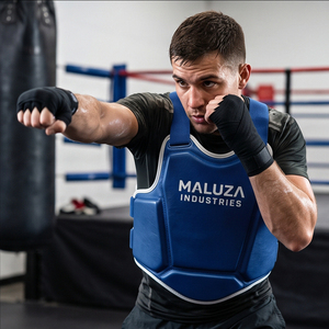 MALUZA INDUSTRIES OEM Protection de Poitrine de Boxe Personnalisée en Cuir PU, Bouclier Abdominal, Protection Corporelle pour Sparring Intensif, Équipement Ajustable pour Homme - Product Image 6