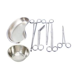 Kit de pansement chirurgical en acier inoxydable pour interventions chirurgicales mineures avec plateau réniforme, bol, forceps et ciseaux - Product Image 3