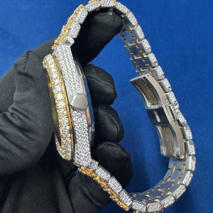 Montre BOJ A.P Premium automatique avec diamants VVS, alliage de verre, acier inoxydable, 20 mm, entièrement sertie de moissanite, double mouvement, 41 mm, 3 BAR - Product Image 5