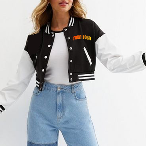 Veste d'hiver de style hip-hop pour femmes de haute qualité avec logo personnalisé brodé en cuir de mouton et coton, différentes tailles disponibles - Product Image 1