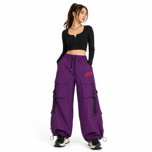 Pantalon de snowboard imperméable ample violet, pantalon de ski cargo unisexe taille haute coupe-vent pour sports d'hiver en extérieur, équipement de neige - Product Image 5