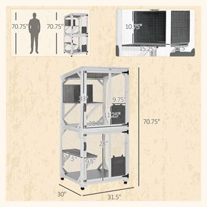Lussuoso e Ampio Condo per Gatti, Scala/Torre di Arrampicata/Casa per Animali Domestici Eco-Friendly con Motivo Solido Stile Moderno per Decorazioni Natalizie da Ufficio - Product Image 2